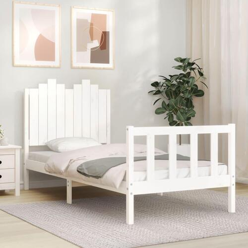 Sengeramme uden madras 90x190 cm massivt fyrretræ hvid