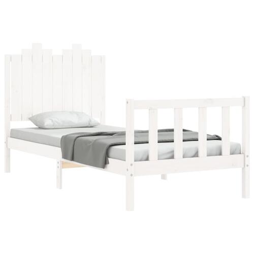 Sengeramme uden madras 90x190 cm massivt fyrretræ hvid