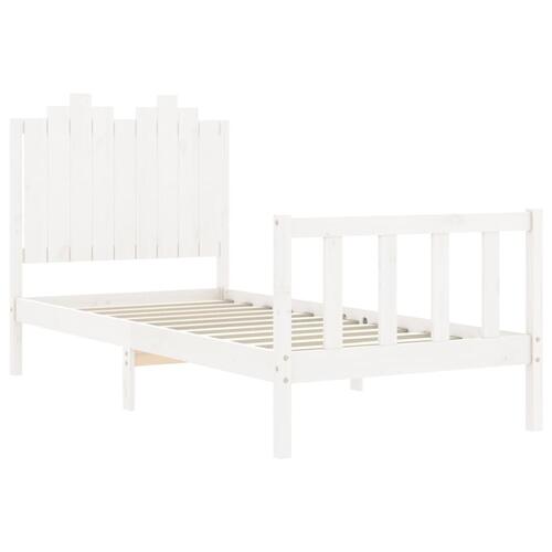 Sengeramme uden madras 90x190 cm massivt fyrretræ hvid