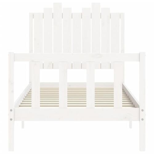 Sengeramme uden madras 90x190 cm massivt fyrretræ hvid