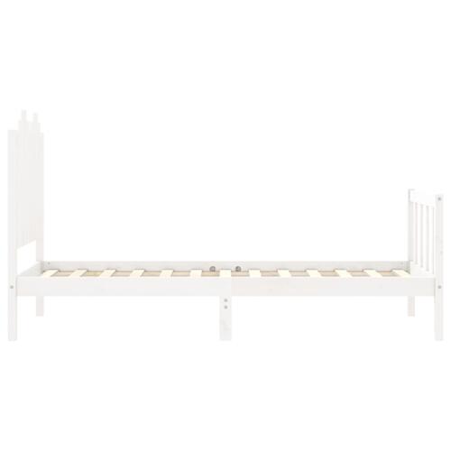 Sengeramme uden madras 90x190 cm massivt fyrretræ hvid