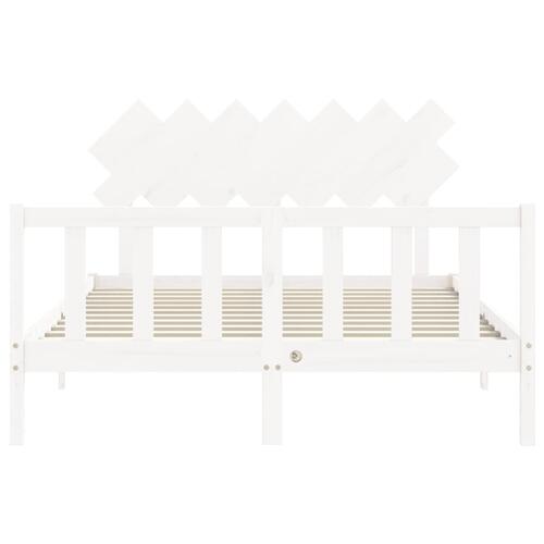 Sengeramme uden madras 140x190 cm massivt fyrretræ hvid