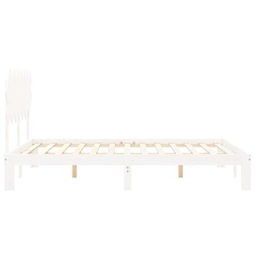 Sengeramme uden madras 140x190 cm massivt fyrretræ hvid