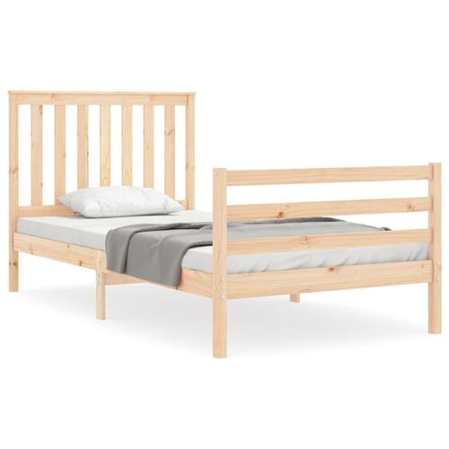 Sengeramme med sengegavl 100x200 cm massivt træ
