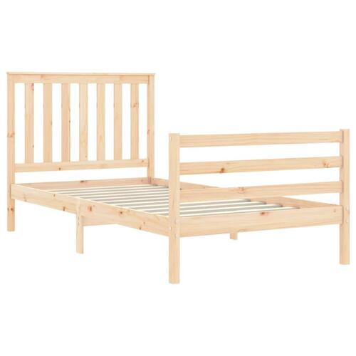 Sengeramme med sengegavl 100x200 cm massivt træ