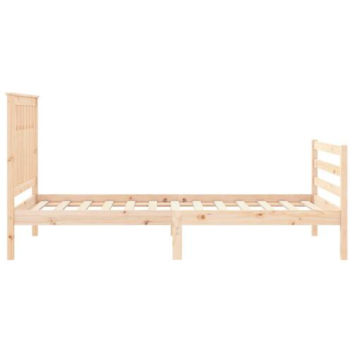 Sengeramme med sengegavl 100x200 cm massivt træ