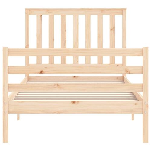 Sengeramme med sengegavl 100x200 cm massivt træ