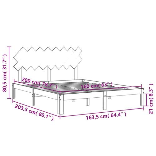 Sengeramme uden madras 160x200 cm massivt fyrretræ hvid