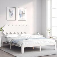 Sengeramme uden madras 140x200 cm massivt fyrretræ hvid