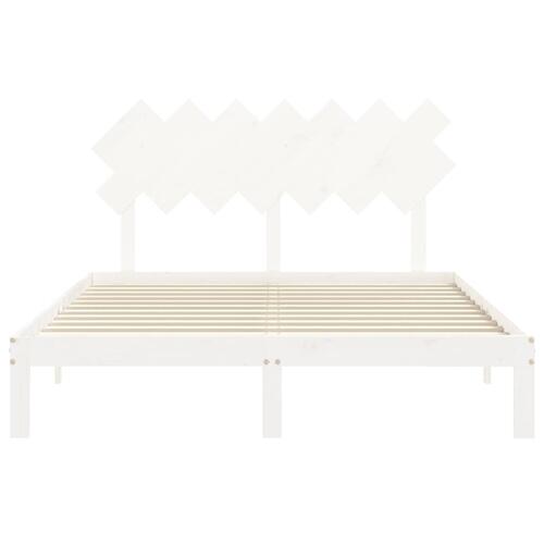 Sengeramme uden madras 140x200 cm massivt fyrretræ hvid