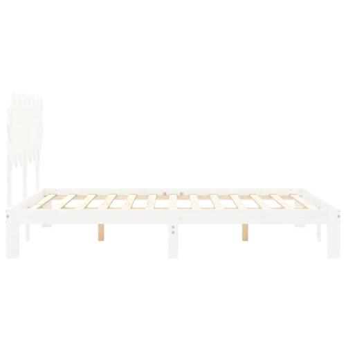 Sengeramme uden madras 140x200 cm massivt fyrretræ hvid