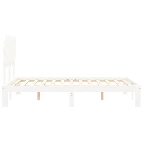 Sengeramme uden madras 120x200 cm massivt fyrretræ hvid