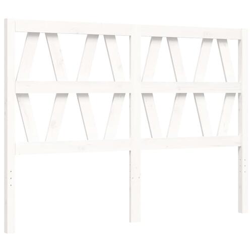 Sengeramme med sengegavl 140x200 cm massivt træ hvid