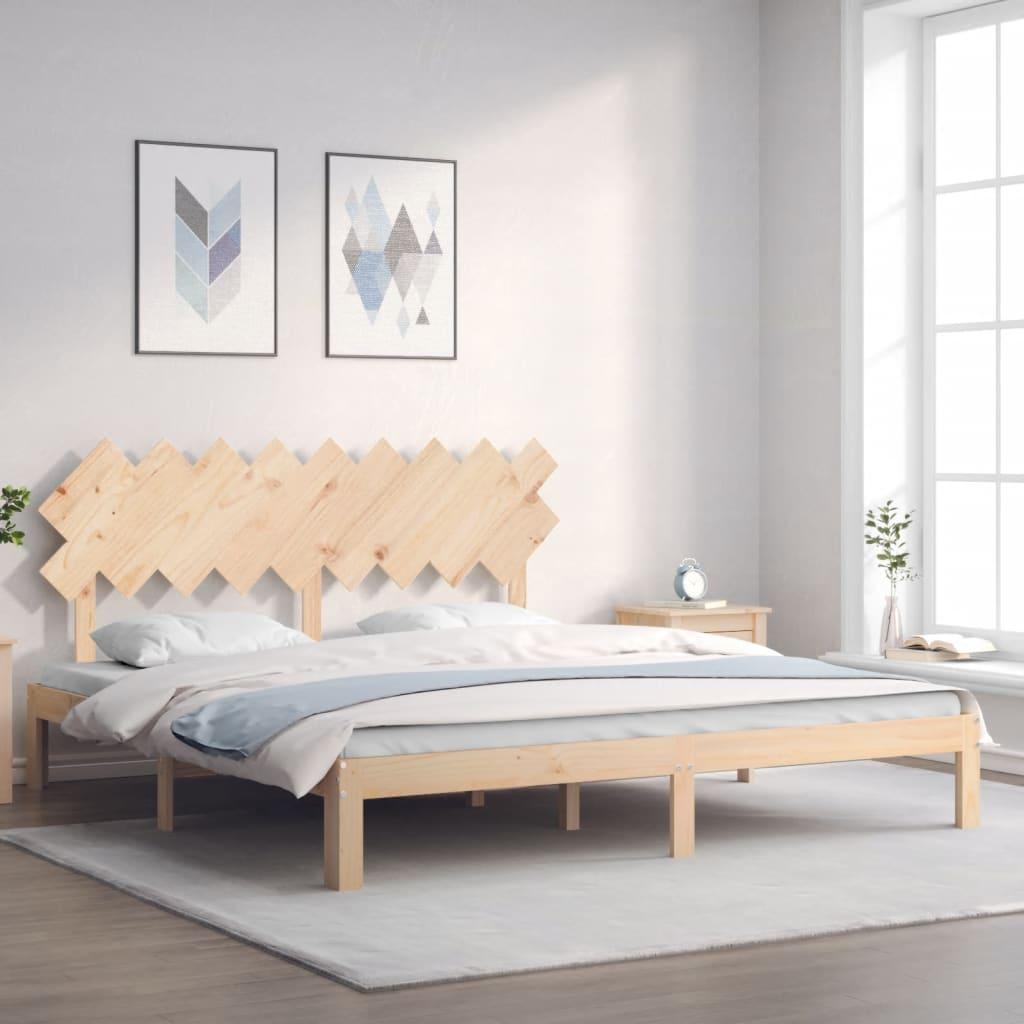 Sengeramme med sengegavl Super King Size massivt træ