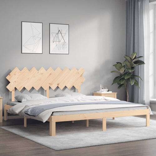 Sengeramme med sengegavl Super King Size massivt træ
