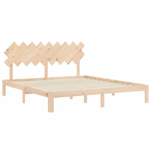 Sengeramme med sengegavl Super King Size massivt træ