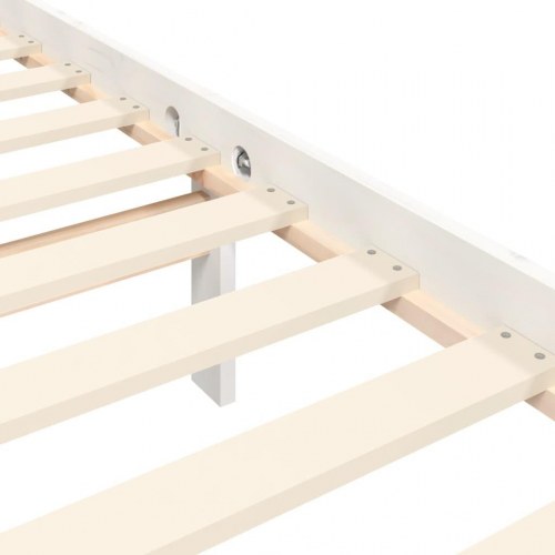 Sengeramme med sengegavl - Small Double 120x190 cm, massivt fyrretræ, hvid
