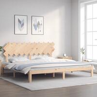 Sengeramme uden madras 200x200 cm massivt fyrretræ
