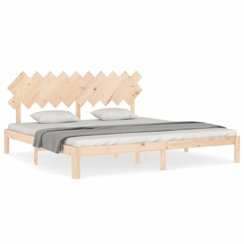 Sengeramme uden madras 200x200 cm massivt fyrretræ