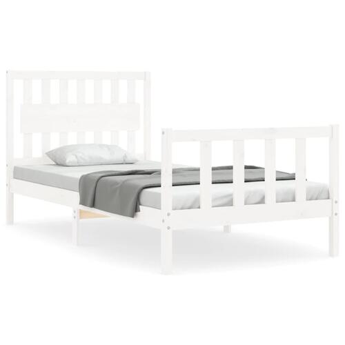 Sengeramme uden madras 100x200 cm massivt fyrretræ hvid