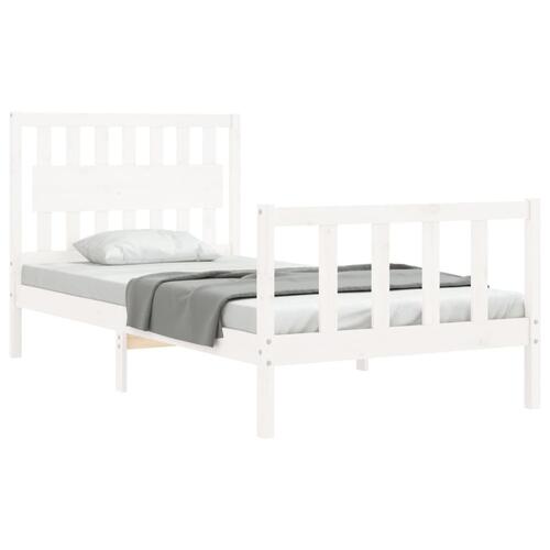 Sengeramme uden madras 100x200 cm massivt fyrretræ hvid