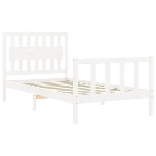 Sengeramme uden madras 100x200 cm massivt fyrretræ hvid