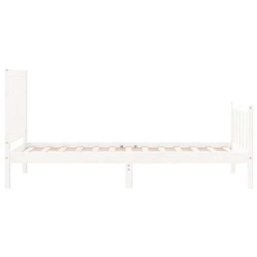 Sengeramme uden madras 100x200 cm massivt fyrretræ hvid