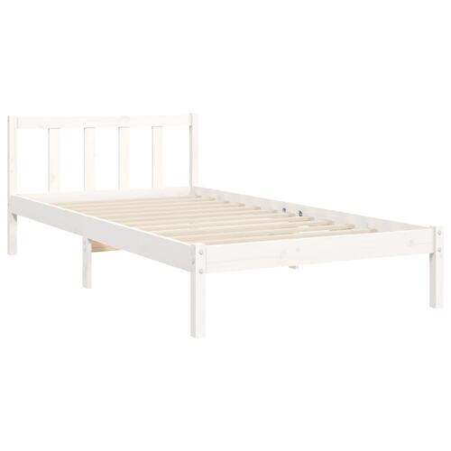 Sengeramme uden madras 100x200 cm massivt fyrretræ hvid