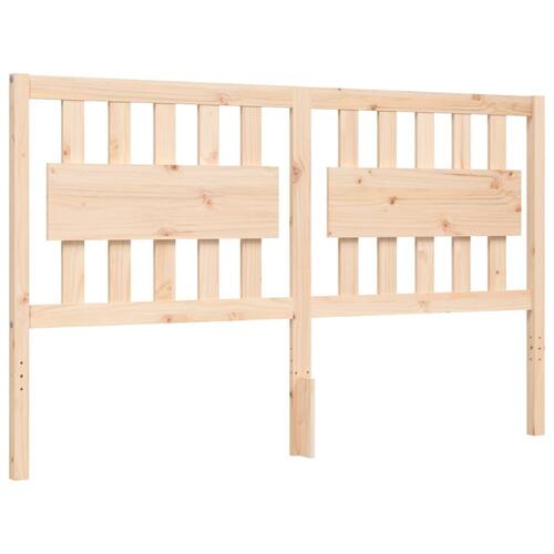 Sengeramme med sengegavl kingsize massivt træ