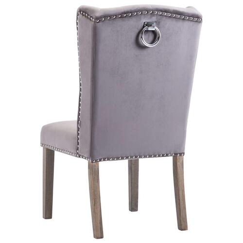 Spisebordsstol velour grå