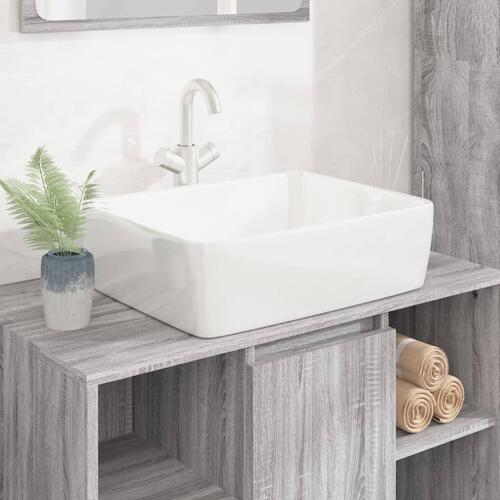 Håndvask 48x37x13 cm keramik rektangel hvid