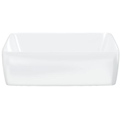 Håndvask 48x37x13 cm keramik rektangel hvid