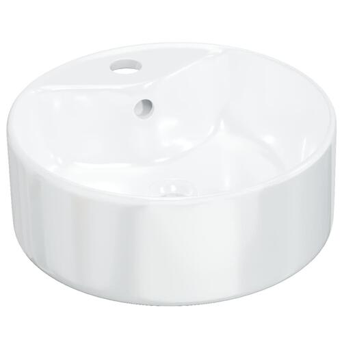 Håndvask 40x14,5 cm keramik rund hvid