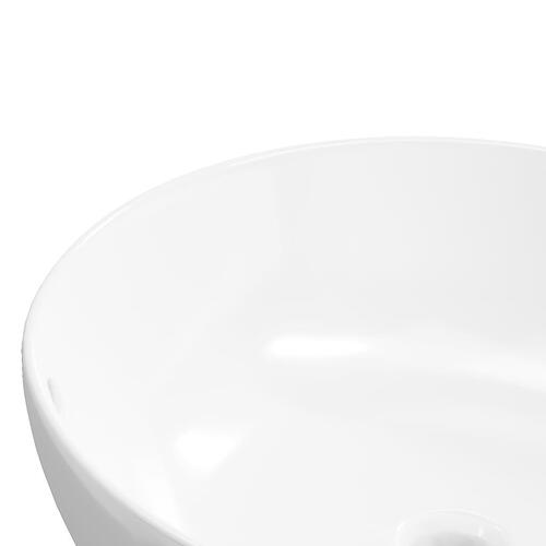 Håndvask 44x17 cm keramik rund hvid