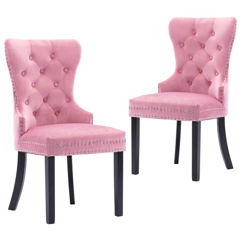 Spisebordsstole 2 stk. fløjl pink