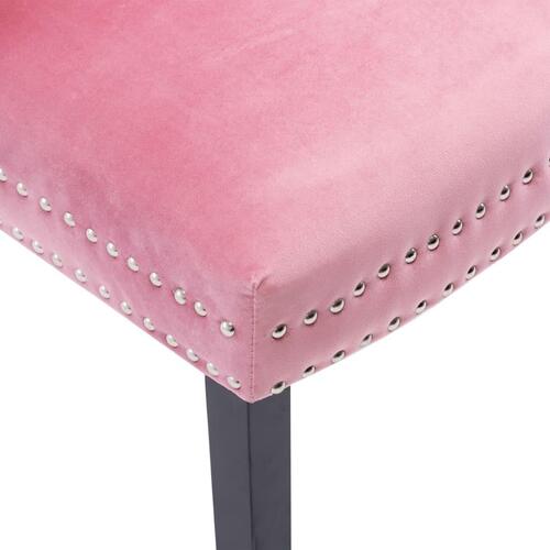Spisebordsstole 2 stk. fløjl pink