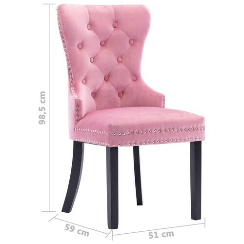 Spisebordsstole 2 stk. fløjl pink