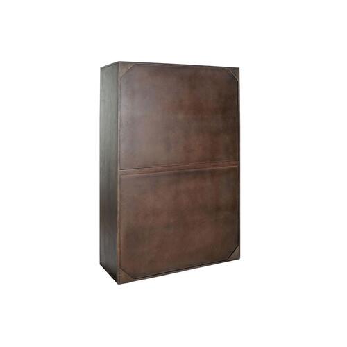 Skab 100 x 40 x 175 cm Sort Metal Akacie