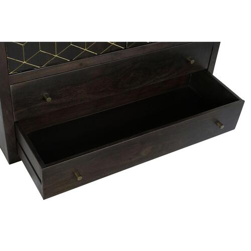 Skab 100 x 40 x 175 cm Sort Metal Akacie