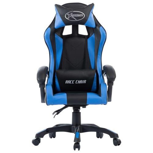 Gamerstol kunstlæder blå