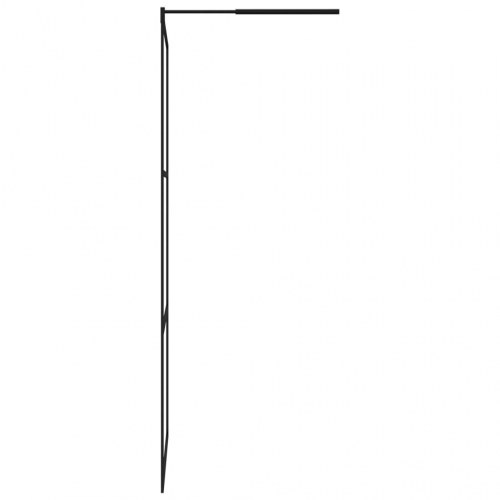 Brusevæg med hylde 115x195 cm sikkerhedsglas og aluminium sort