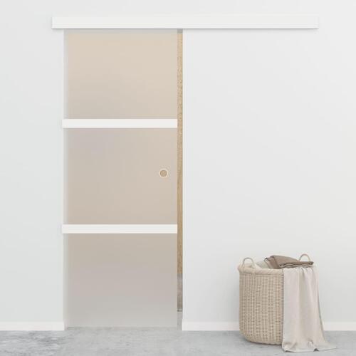 Skydedør med stop sikkerhedsglas og aluminium 76x205 cm
