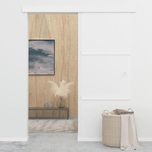 Skydedør med stop sikkerhedsglas og aluminium 76x205 cm