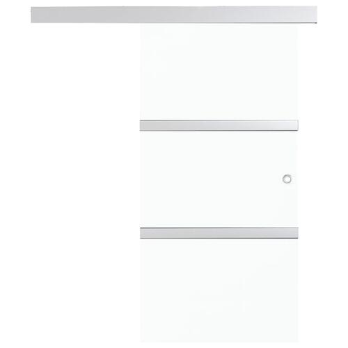Skydedør med stop sikkerhedsglas og aluminium 76x205 cm