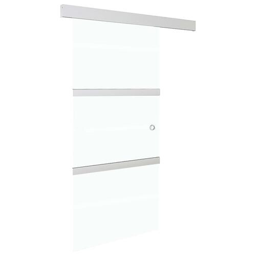 Skydedør med stop sikkerhedsglas og aluminium 90x205 cm