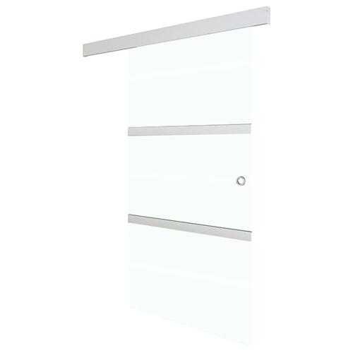 Skydedør 102,5x212 cm hærdet glas og aluminium sølvfarvet