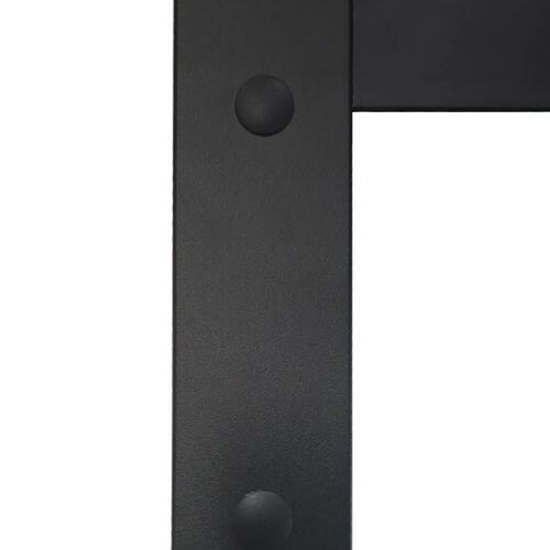 Skydedør 102,5x205 cm aluminium og sikkerhedsglas sort