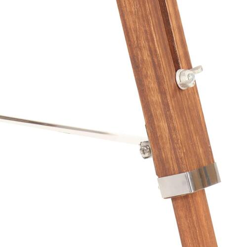 Gulvlampe med trefod 141 cm massivt teaktræ honningbrun og sort