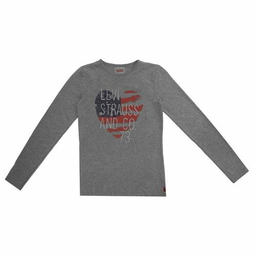 Langærmet T-shirt til Børn Levi's Fille Mørkegrå 16 år
