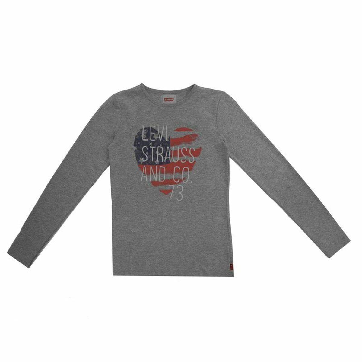 Langærmet T-shirt til Børn Levi's Fille Mørkegrå 16 år